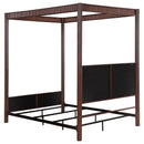 Zimmerlee 89-inch Metal  Canopy Bed Rust Brown