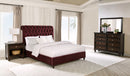 Devon  Bedroom Set Wine Red and Dark Oak