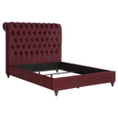Devon  Bedroom Set Wine Red and Dark Oak