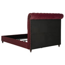Devon  Bedroom Set Wine Red and Dark Oak