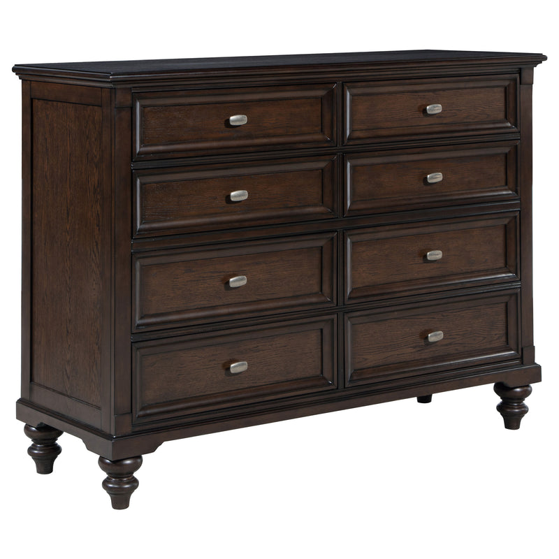 Devon  Bedroom Set Wine Red and Dark Oak
