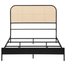 Amherst Radio Weave Rattan Metal Bed Black