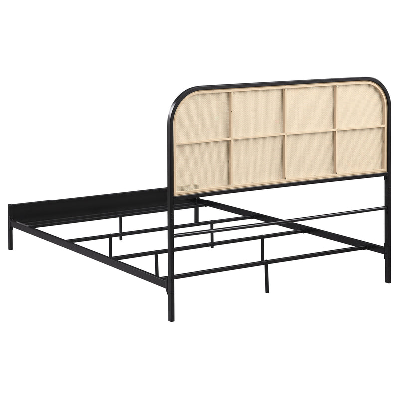 Amherst Radio Weave Rattan Metal Bed Black