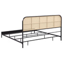 Amherst Radio Weave Rattan Metal Bed Black
