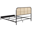 Amherst Radio Weave Rattan Metal Bed Black