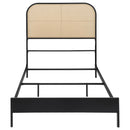 Amherst Radio Weave Rattan Metal Bed Black
