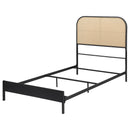 Amherst Radio Weave Rattan Metal Bed Black