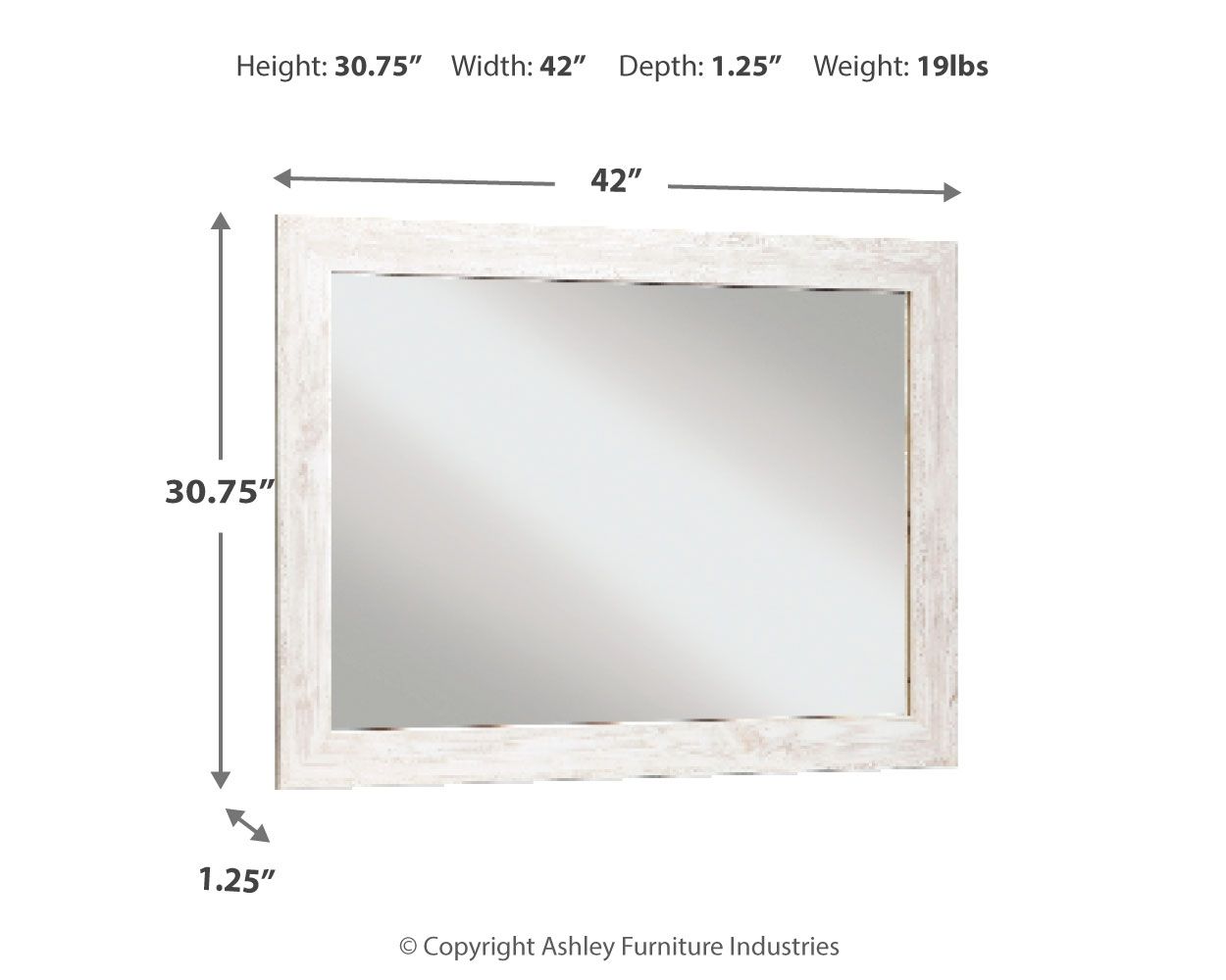 Paxberry - Bedroom Accent Mirror - Whitewash