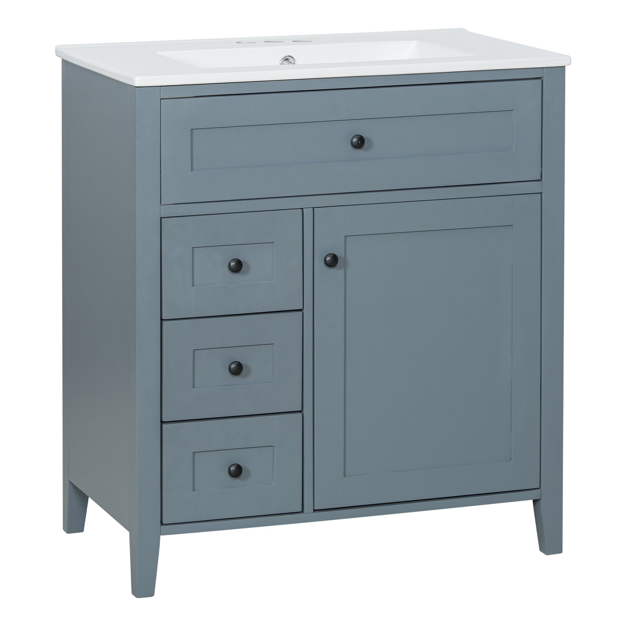 Bathroom Vanity With Sink, 3 Drawers And Adjustable Shelf, Freestanding Storage Unit