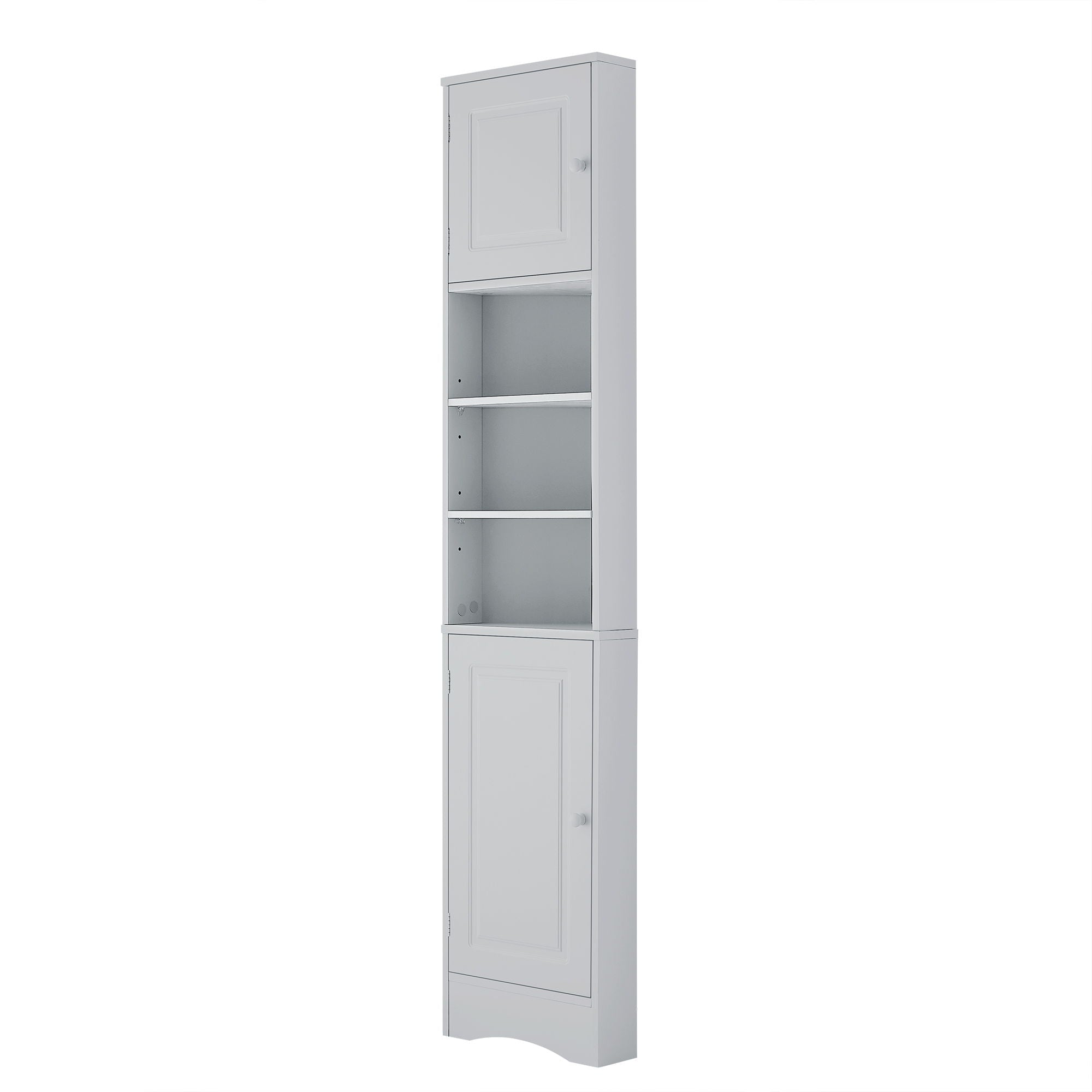 Multi Functional Corner Cabinet With Adjustable Shelves And 2 Doors