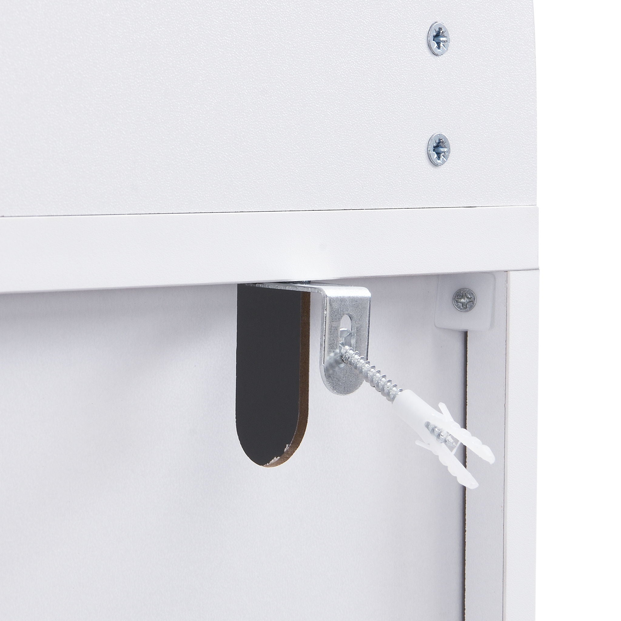Tall Arched Top Storage Cabinet With 5 Tier Shelves, Soft Close Hinges