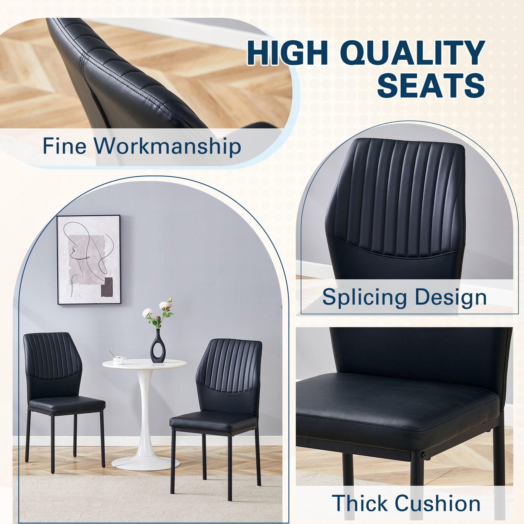 Ergonomic Simple Chair With Metal Leg