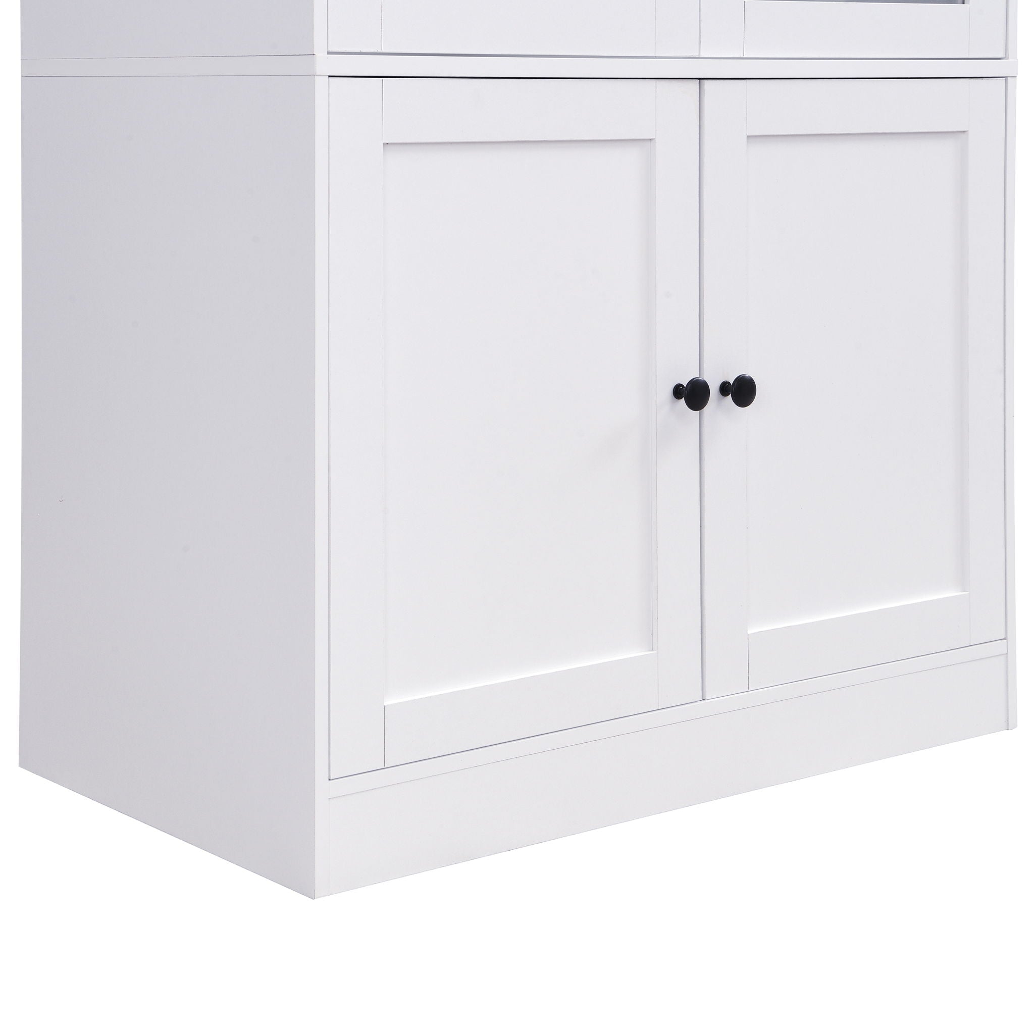 Tall Arched Top Storage Cabinet With 5 Tier Shelves, Soft Close Hinges