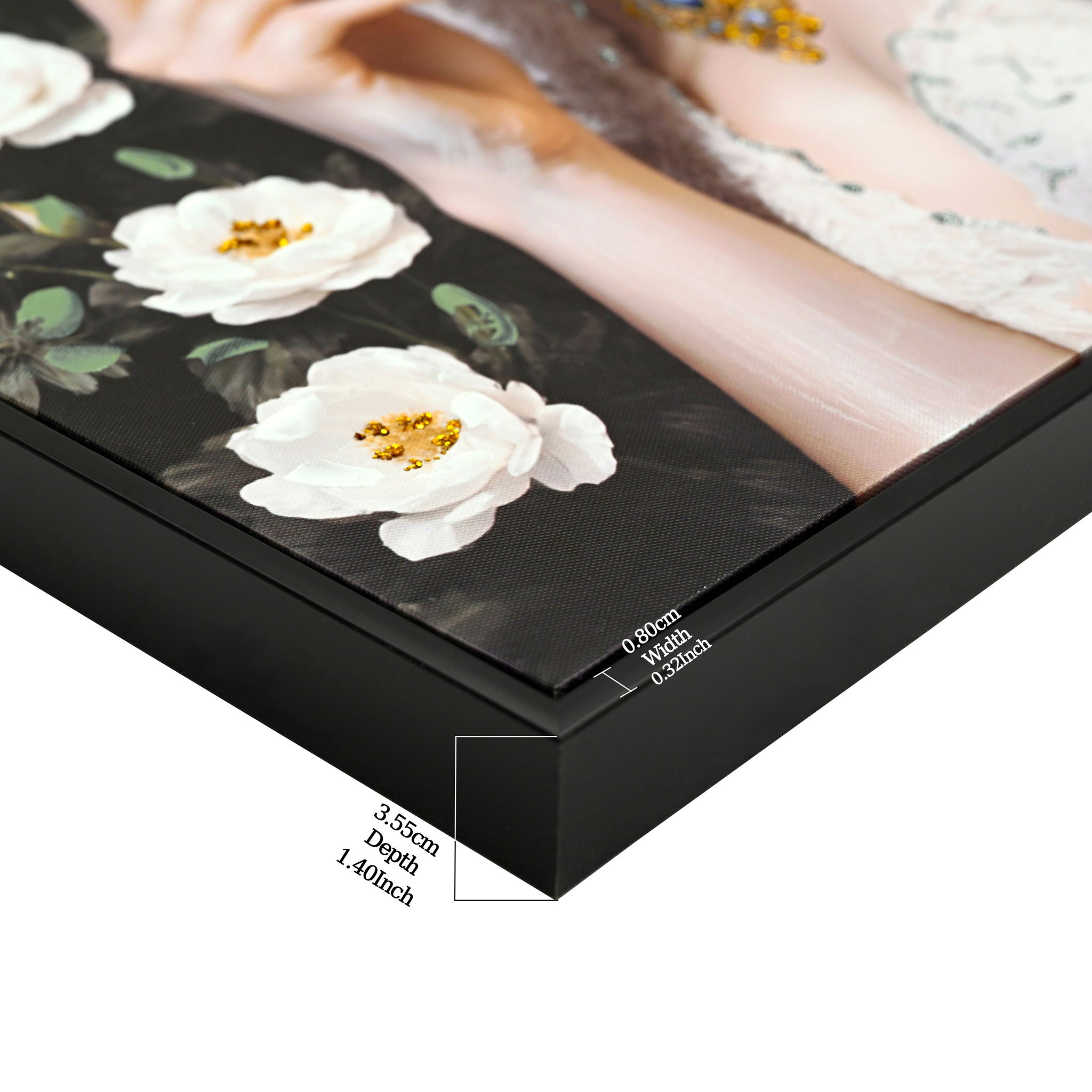 Beauty Posters Beauty Lady Wall Art And Floral Canvas Artwork For Living Room - Ivory / Gold