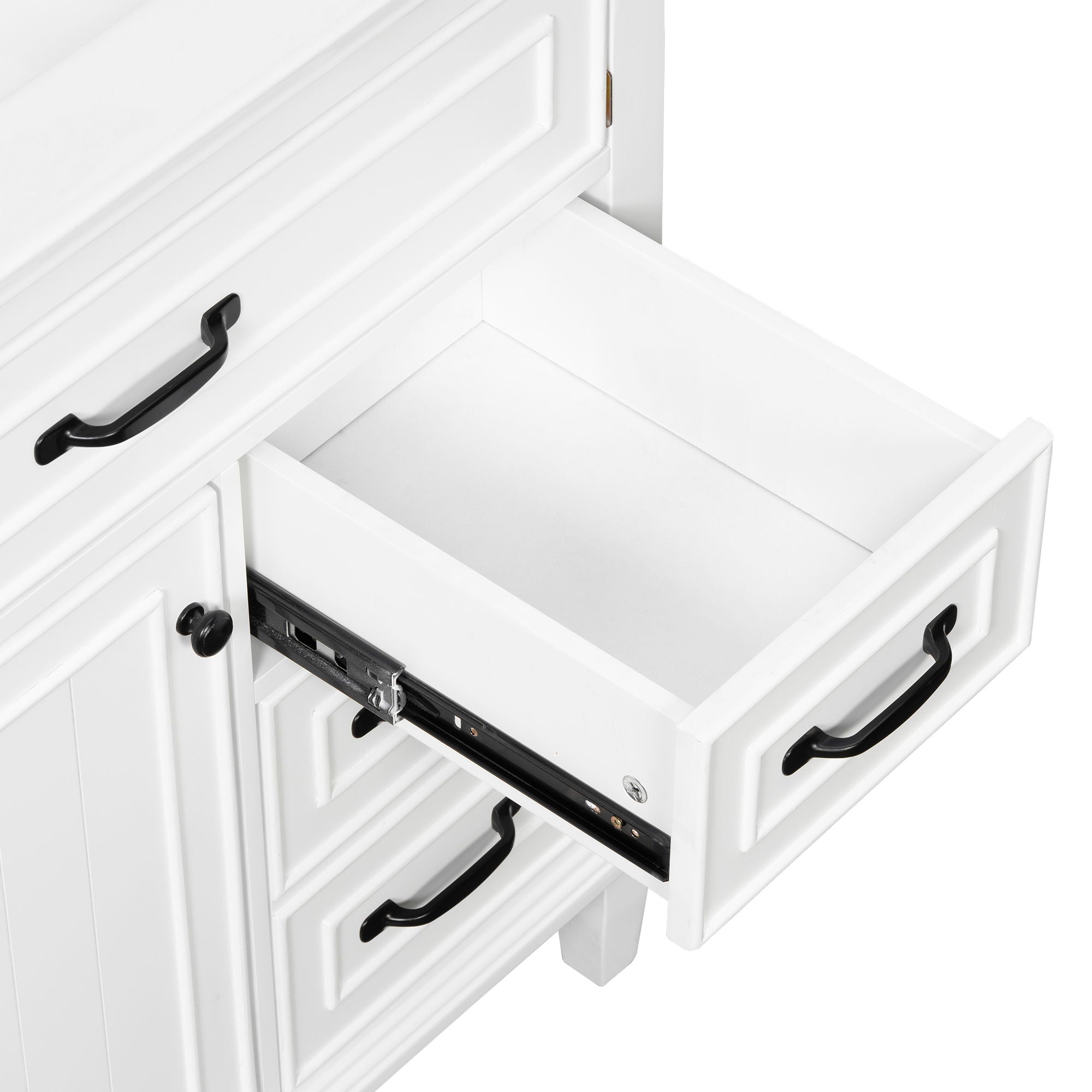 Bathroom Vanity With Sink Top, Flip Drawers, Adjustable Shelf