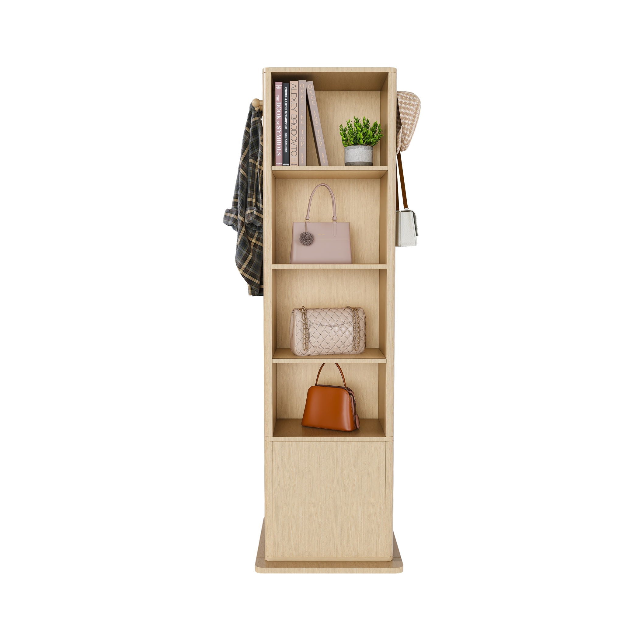 360° Rotating Makeup Cabinet With Full Length Mirror