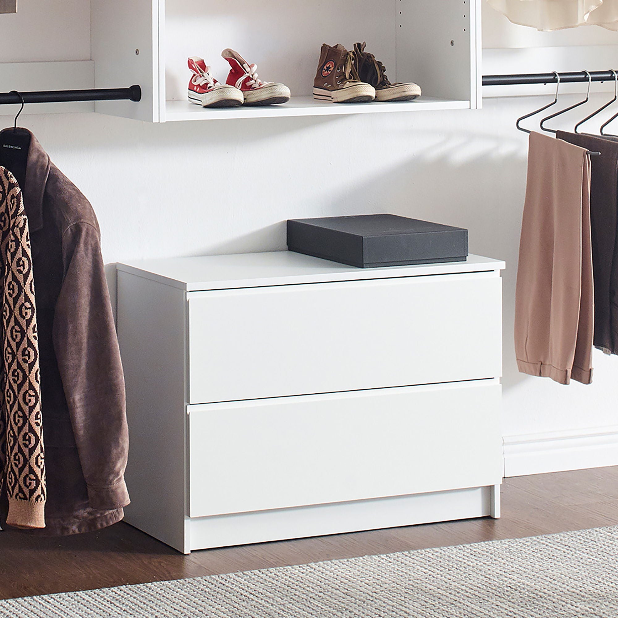 Devi - Wall Mounted Wood Closet System With Modular Units