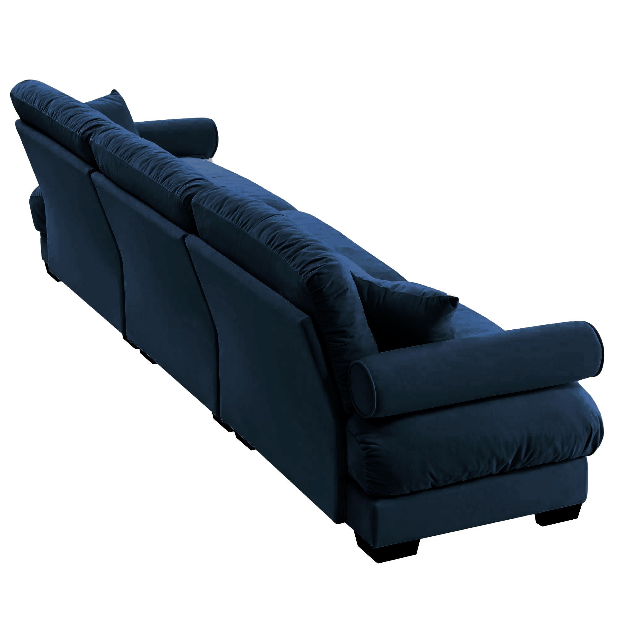 Modern Sofa With Bolstered Armrests And Pillows