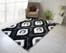 3D Shaggy GRAY-BLACK Area Rug - 3D151