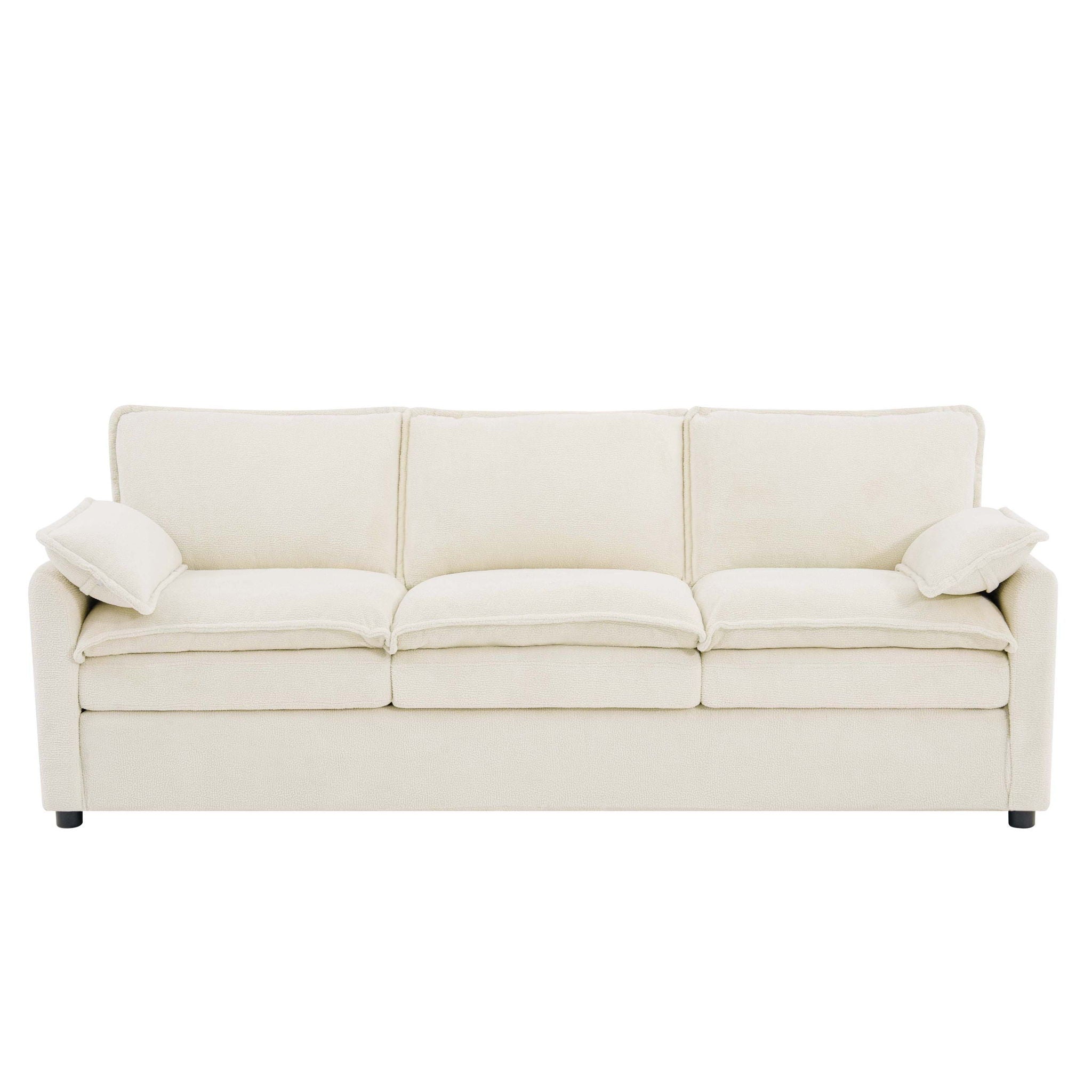 Modern 3 Seater Sofa With Side Storage Pockets For Living Room