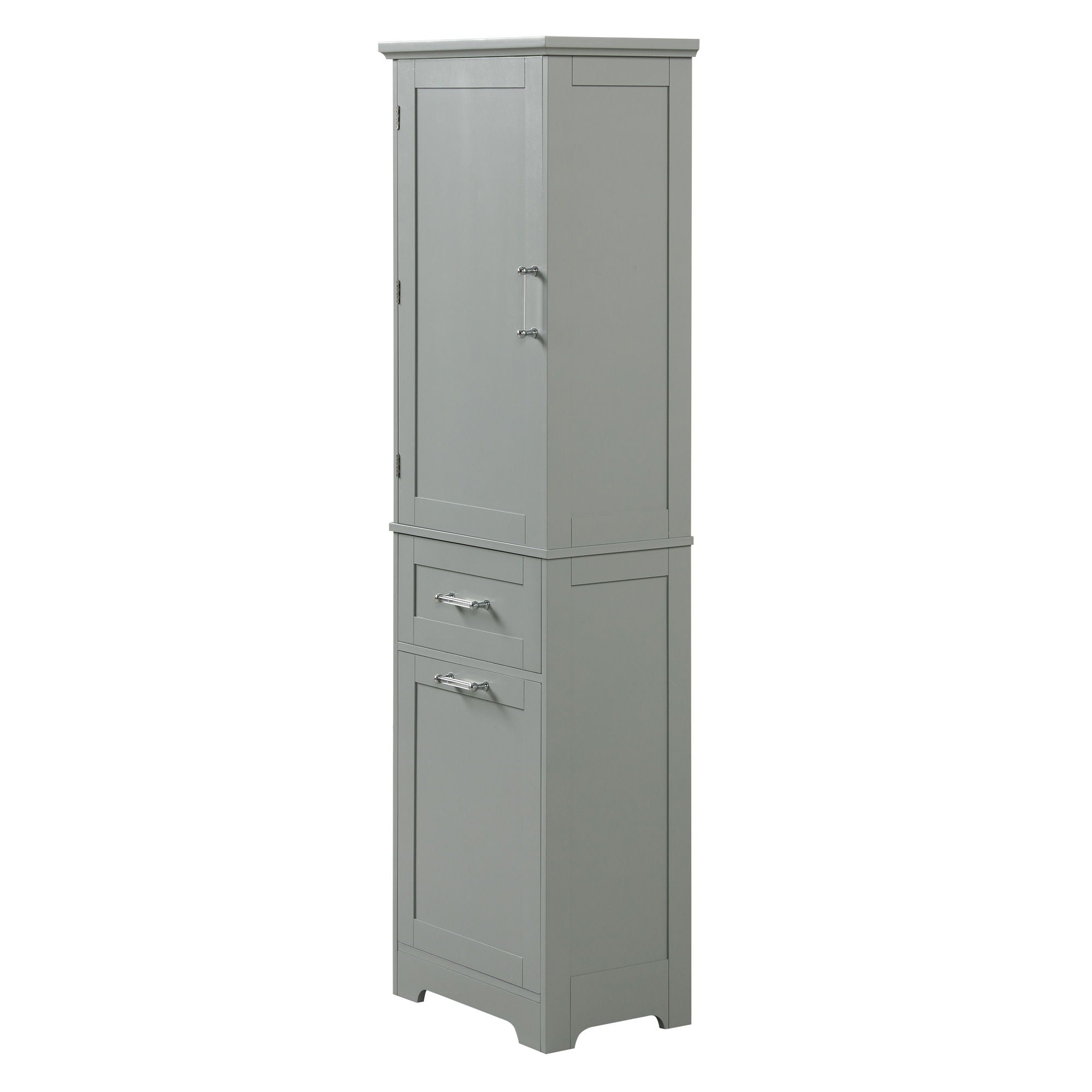 Tall Freestanding Bathroom Storage Cabinet With Adjustable Shelf And 2 Drawers