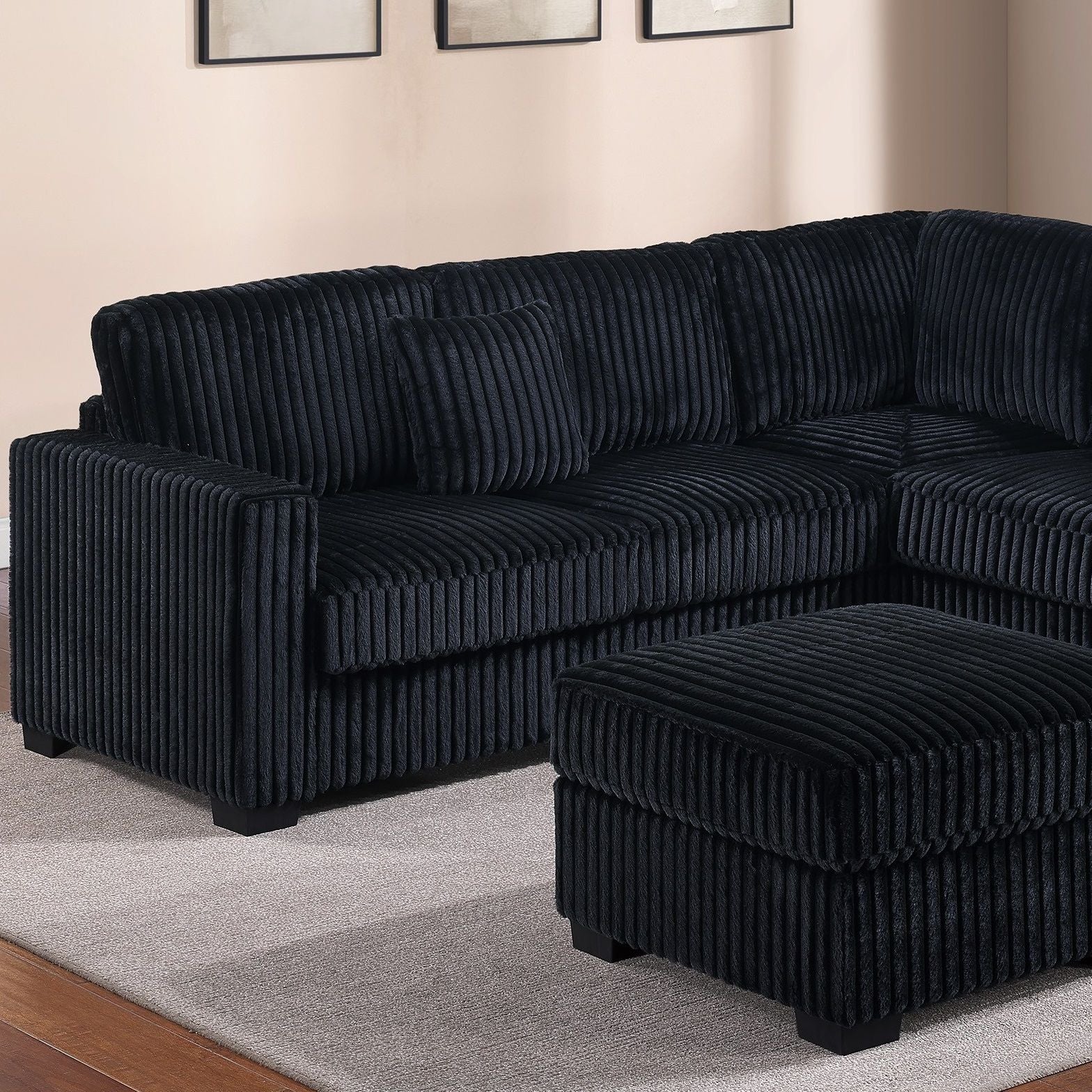 Modern Sectional Set With Cocktail Ottoman