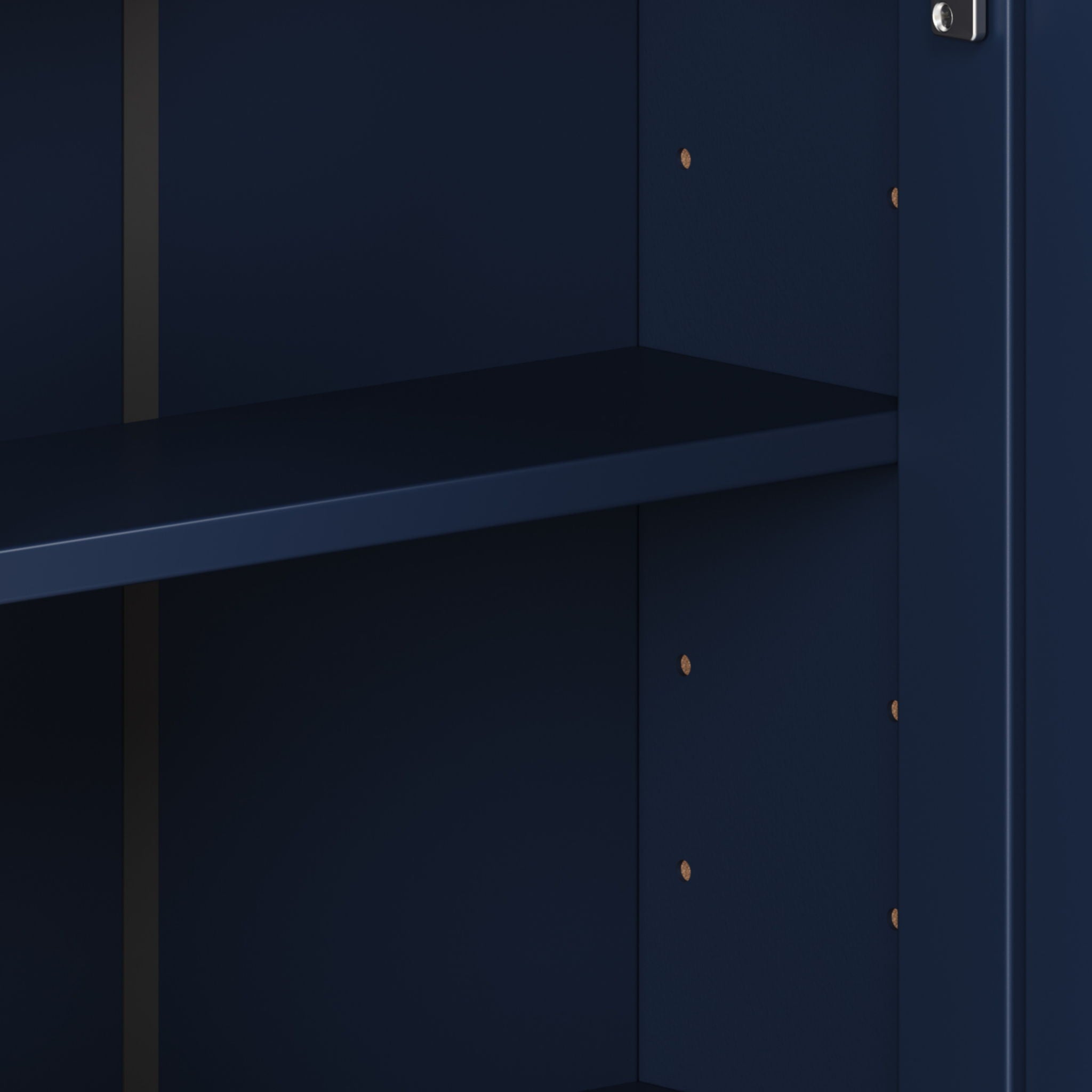 Bathroom Wall Storage Cabinet With Mirror And Adjustable Shelf, 6 Open Shelves