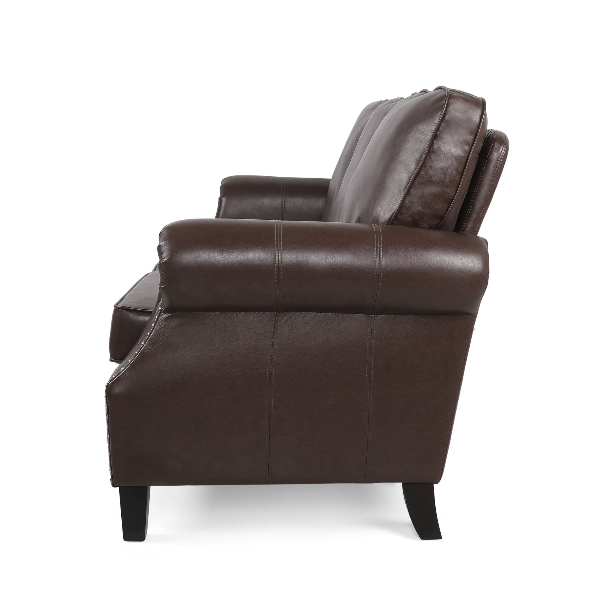 Contemporary 3 Seater Sofa With Nailhead Trim