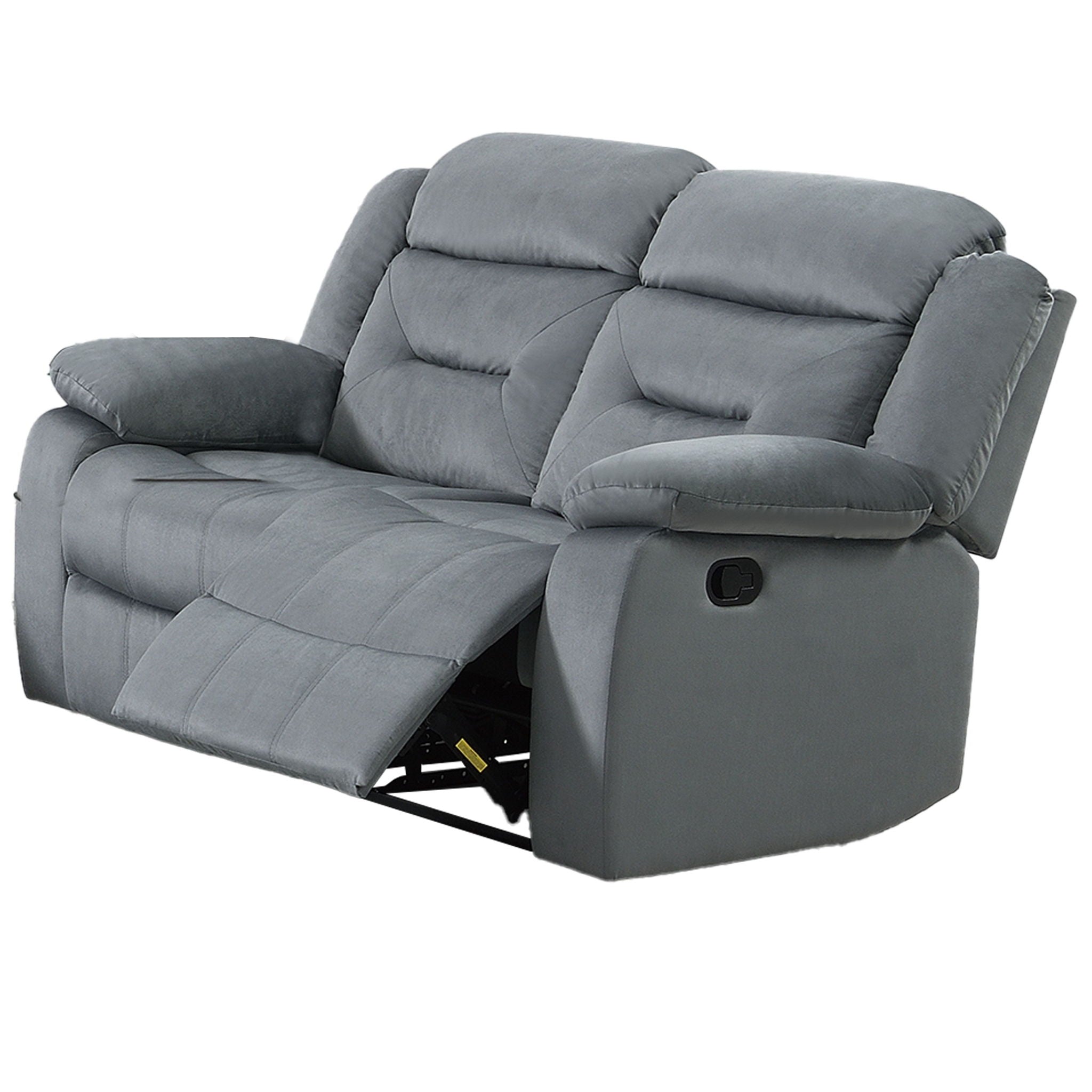 Modern Loveseat With Pillow Arms, Plush Backrest, Horizontal Tufting, USB Port