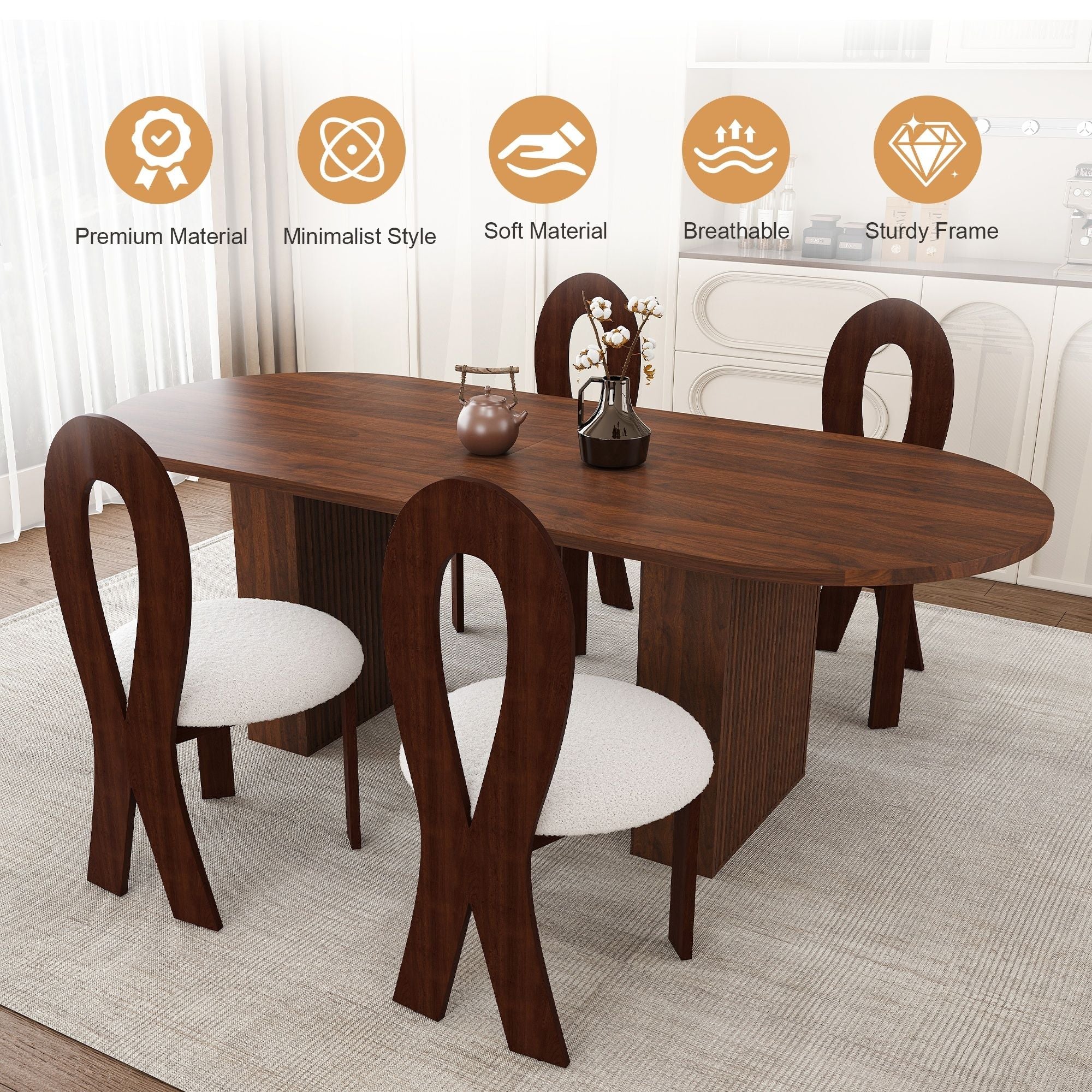 Modern Oval Dining Table With Chairs