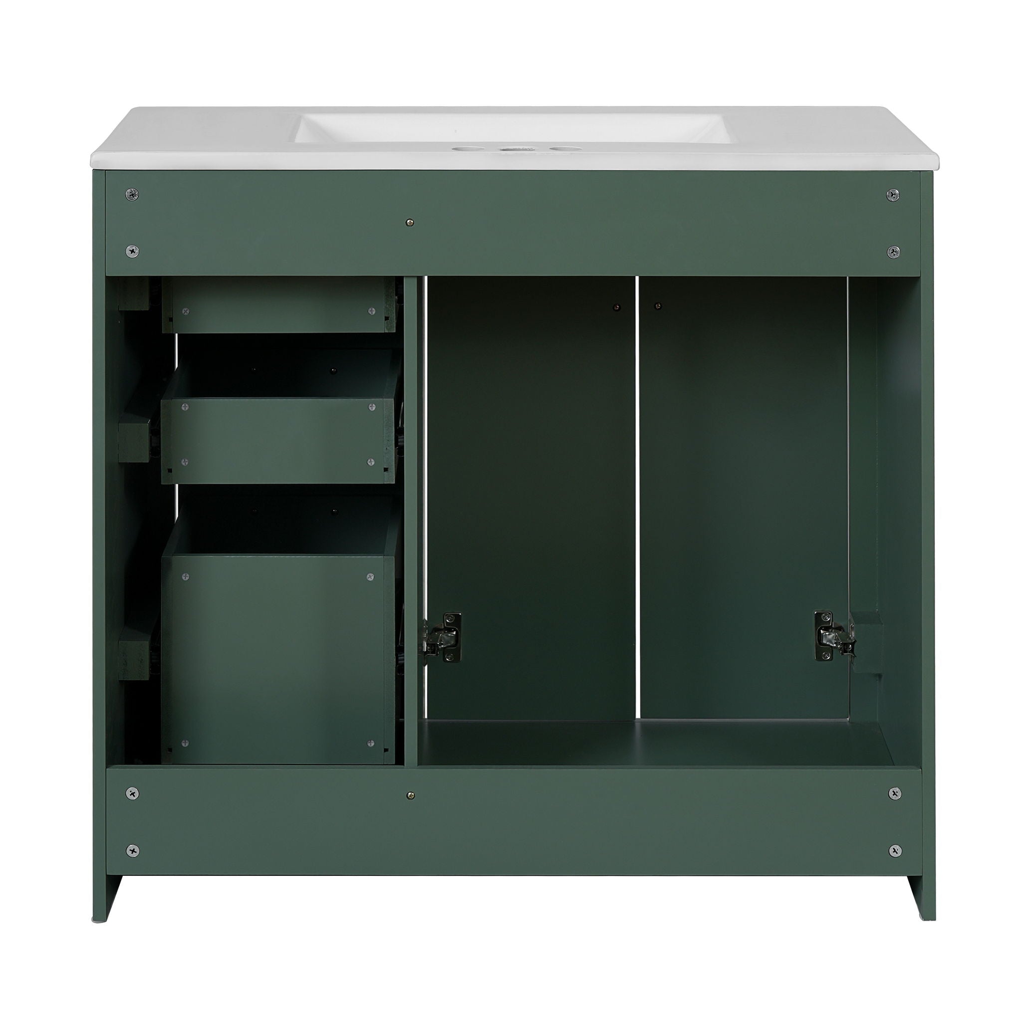 Bathroom Vanity With Sink Combo, Storage Cabinet, Freestanding Set With 3 Drawers & Soft Closing Doors