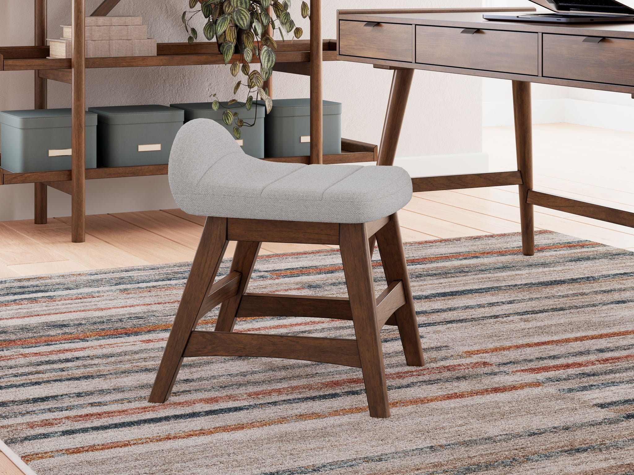 Lyncott - 3 Pc. - Home Office Desk, Chair, Bookcase - Brown