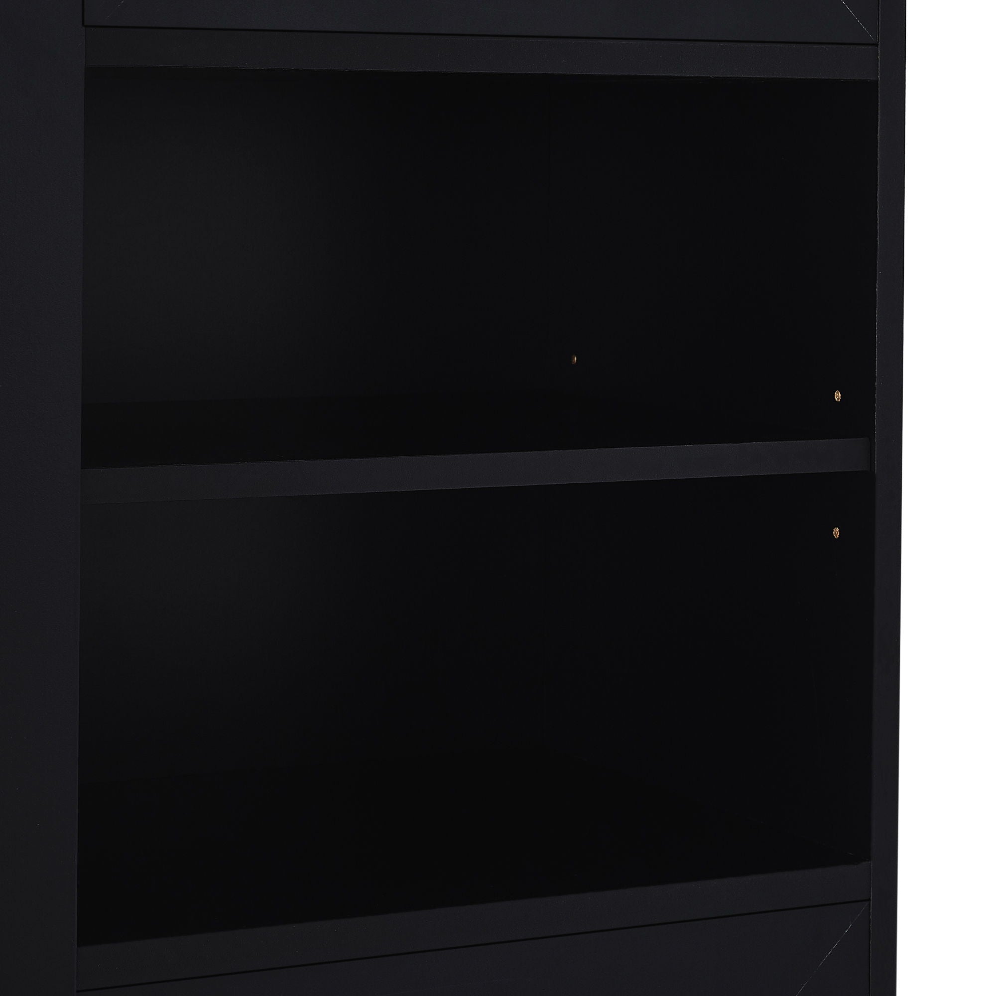 Tall Freestanding Bathroom Storage Cabinet With Adjustable Shelves And Side Hooks Board, Rectangle Design