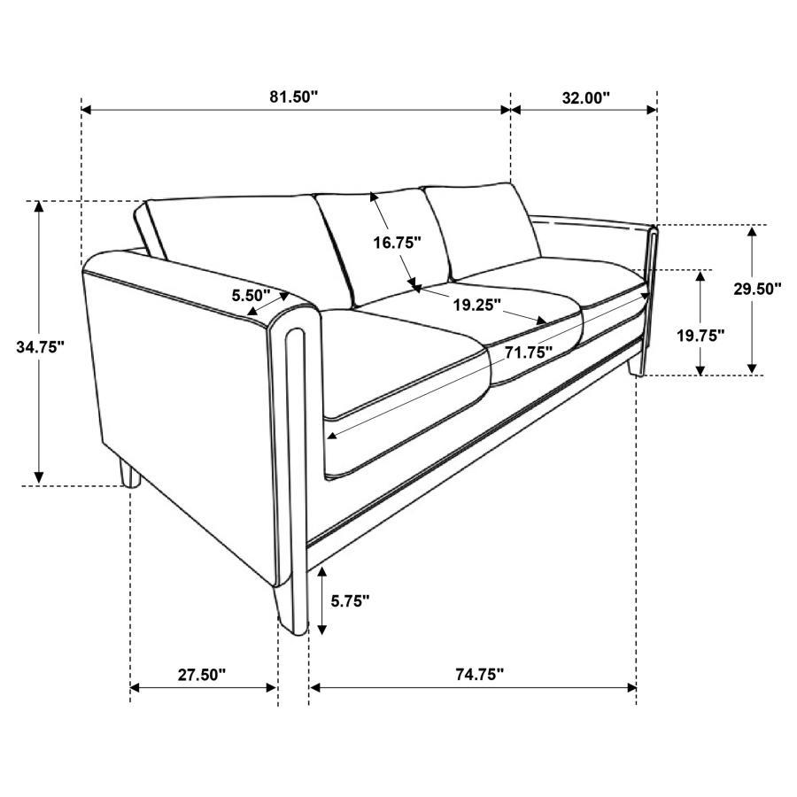 Islington - Upholstered Panel Arm Sofa Set