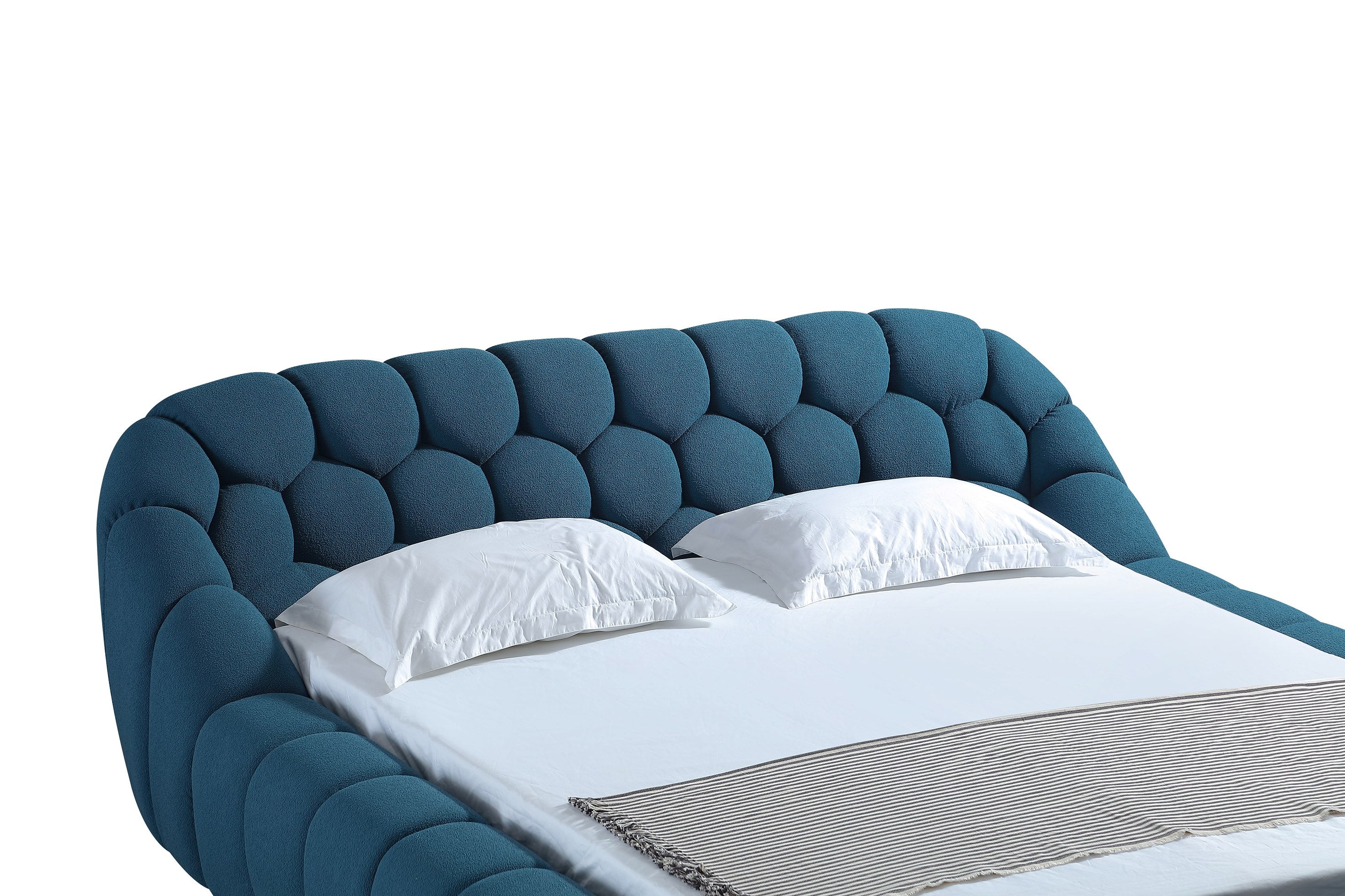 Divani Casa Yolonda - Modern Dark Teal Fabric Bed