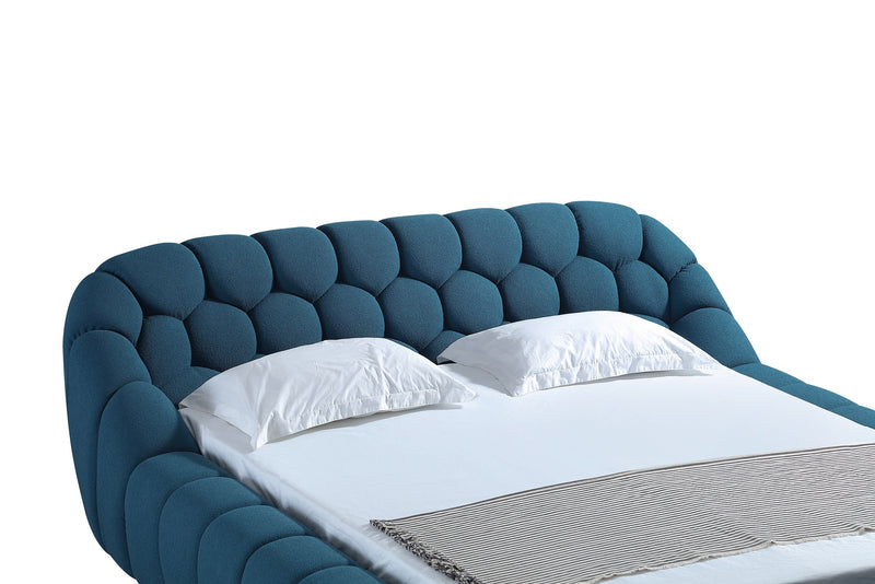 Divani Casa Yolonda - Modern Dark Teal Fabric Bed