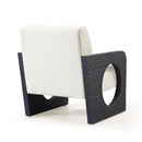 Modrest Midland - Modern Off White Fabric + Black Oak Accent Chair