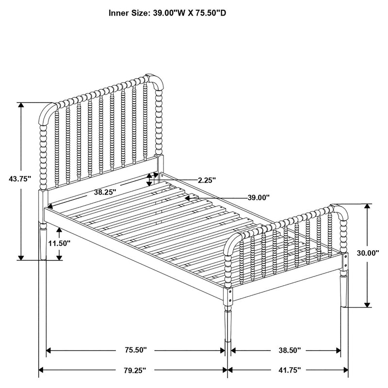 Jones Wood  Open Frame Bed White
