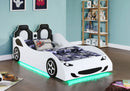 Cruiser Wood  LED Race Car Bed Blue