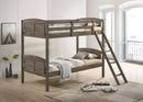 Flynn Wood  Bunk Bed with Mattress Weathered Brown