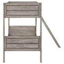 Ryder Wood Twin Over Twin Bunk Bed with Mattress Weathered Taupe