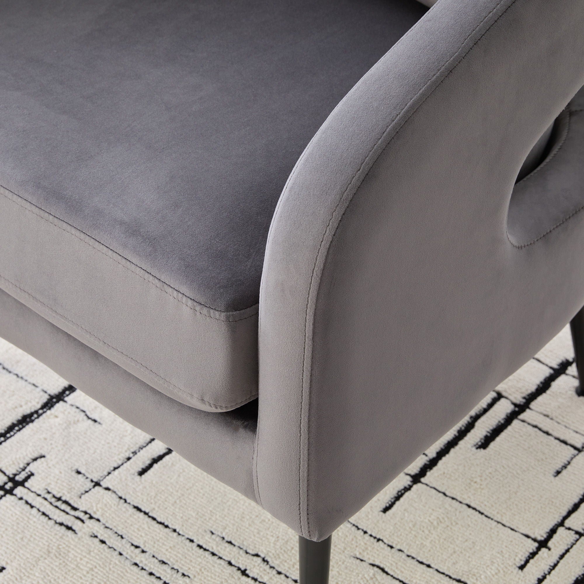 Open Back Accent Chair, Round Sofa Lounge Armchair