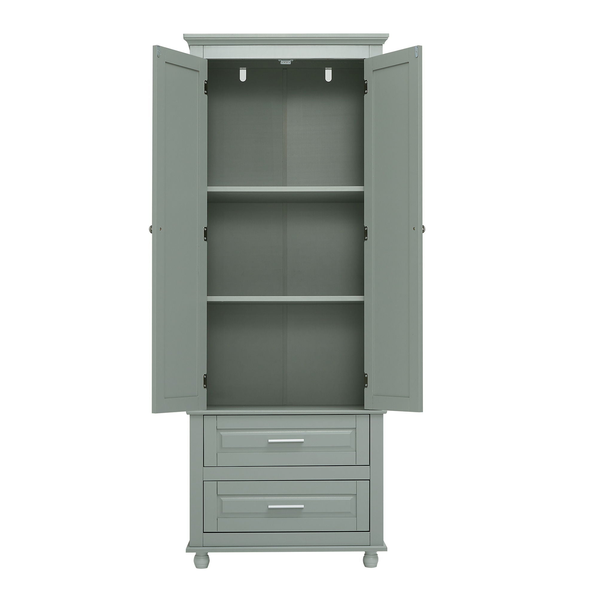 Tall Storage Cabinet With 2 Drawers For Bathroom