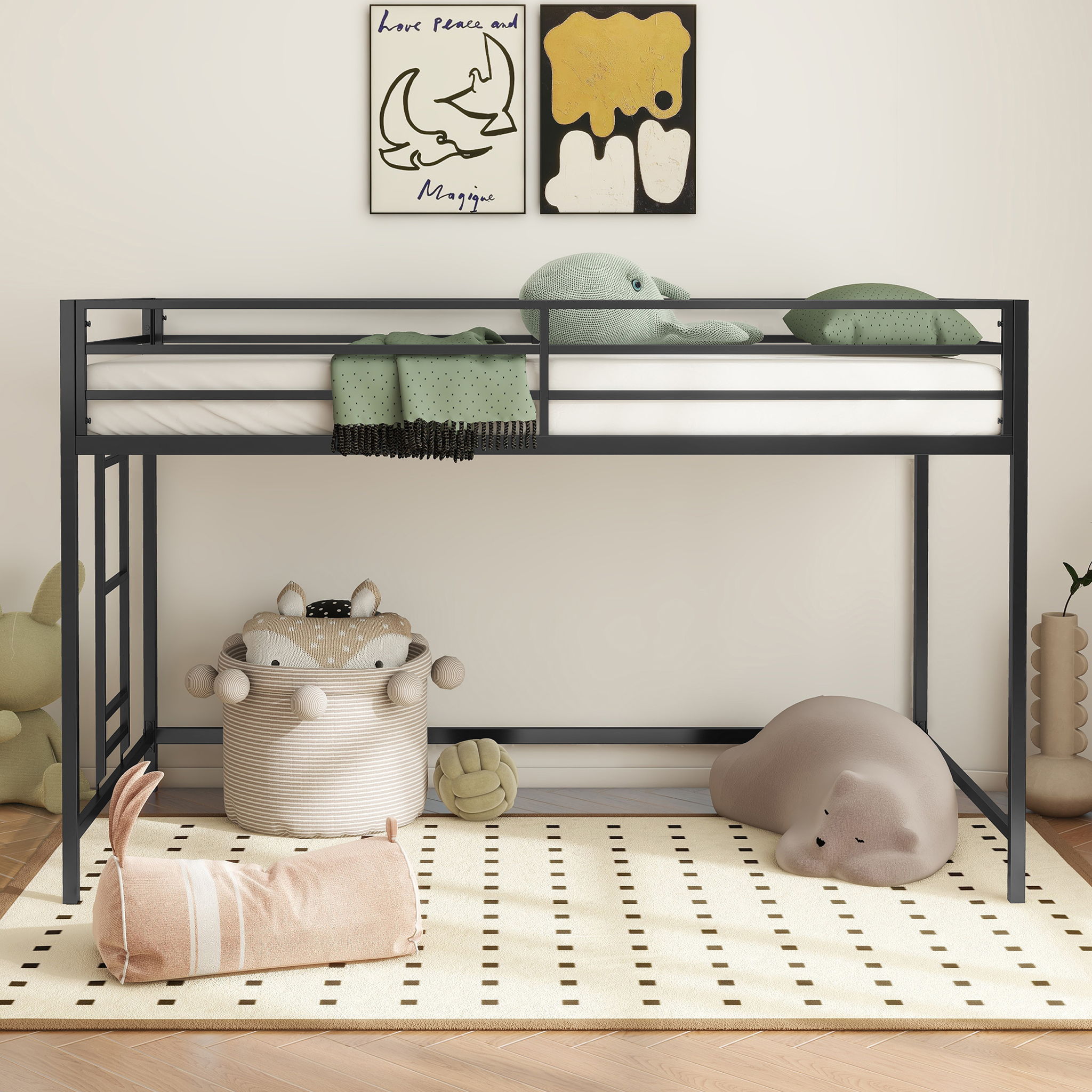 Adam - Twin Loft Bunk - Black