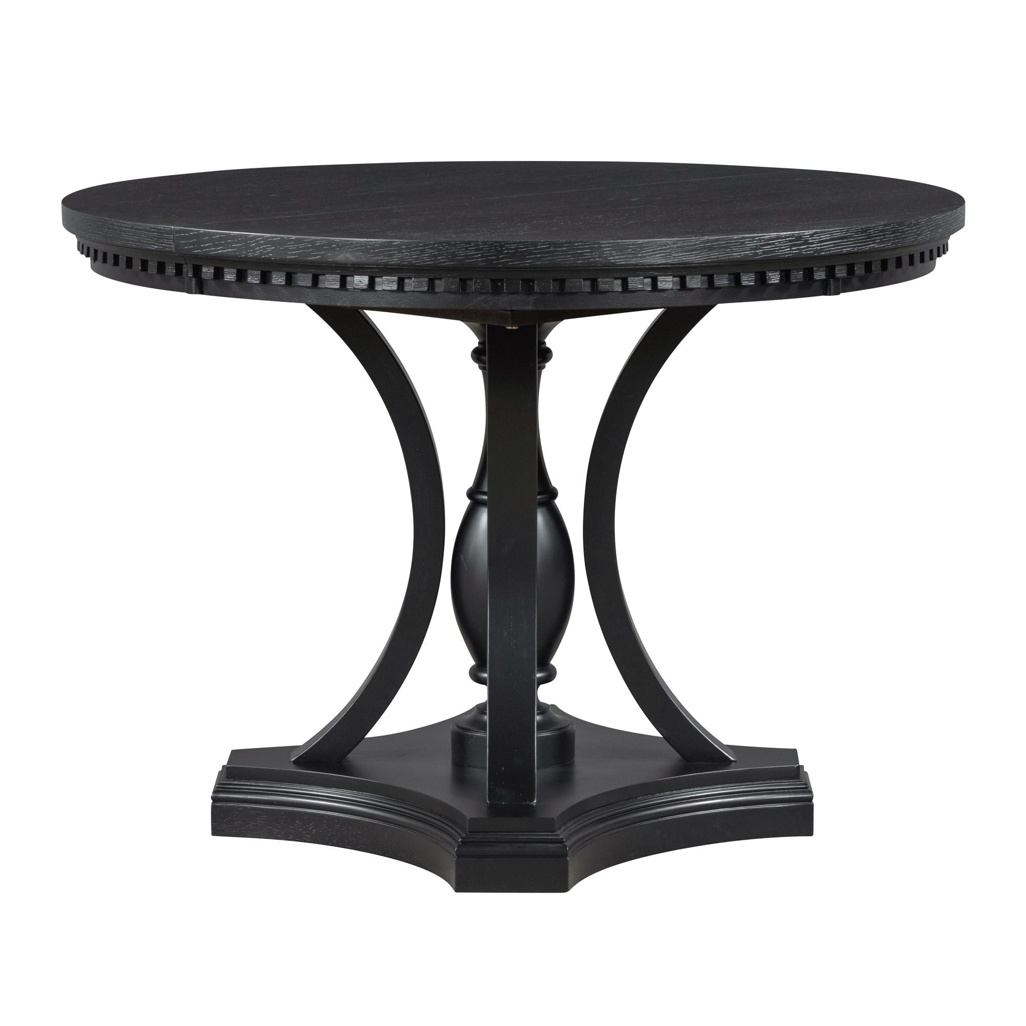 5 Piece Dining Set Extendable Round Table And 4 Chairs - Black / Oak
