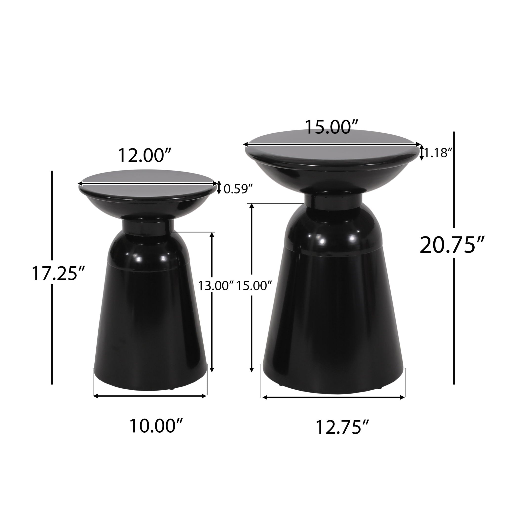 Serenita - Outdoor Side Tables With Flared Design (Set of 2)