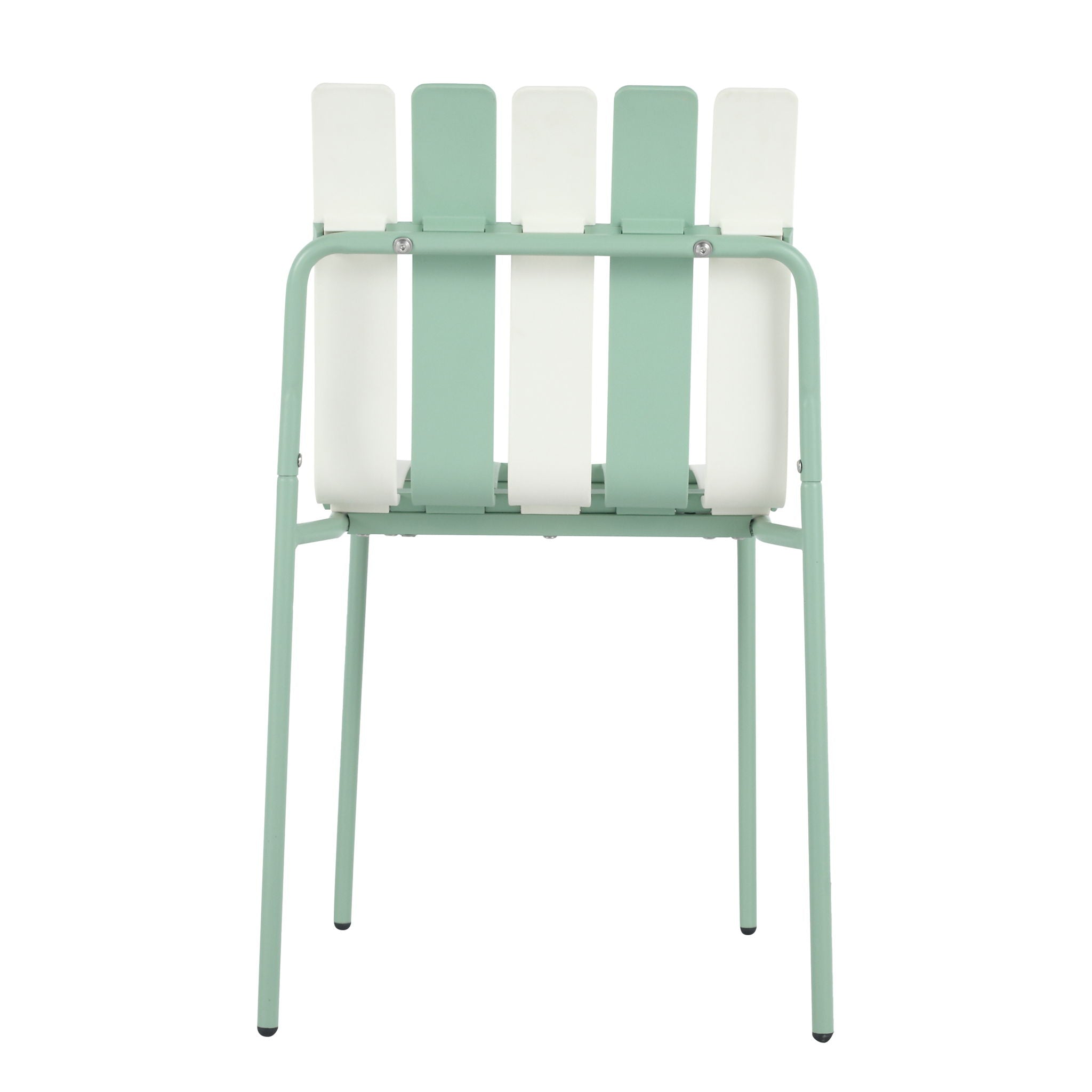 Single Chairs With Color Blocking Design (Set of 4) - Haze Green / White