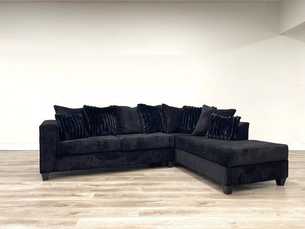 410 Black Sectional Sofa (Clearance)