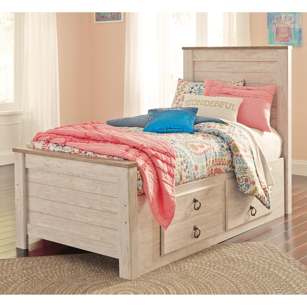 Signature Design by Ashley Willowton B267B21 Twin Panel Bed with 2 Storage Drawers IMAGE 1