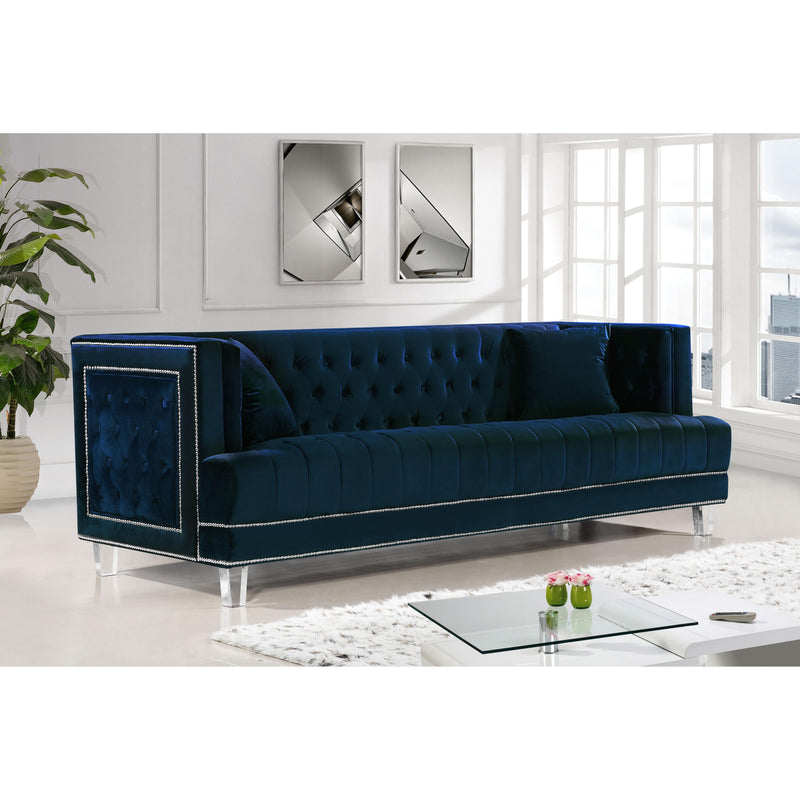 Meridian Lucas Navy Velvet Sofa IMAGE 3